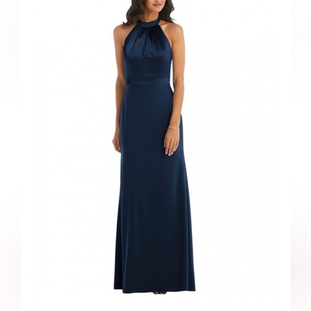 After Six 6834 High Neck Halter 2 Tone Gown, Size 24w, Evergreen, Holidays Event